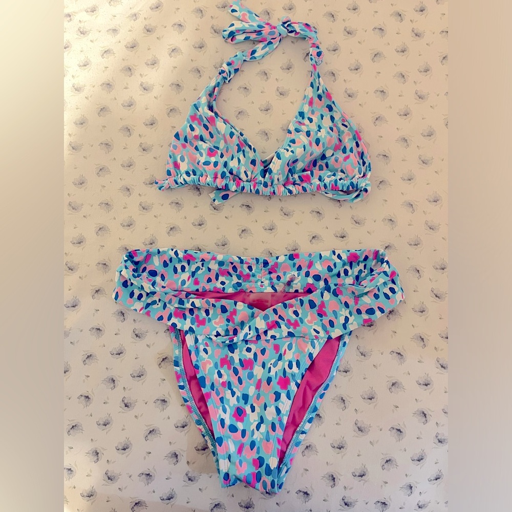 Lilly Pulitzer Vibrant Blue and Pink Bikini